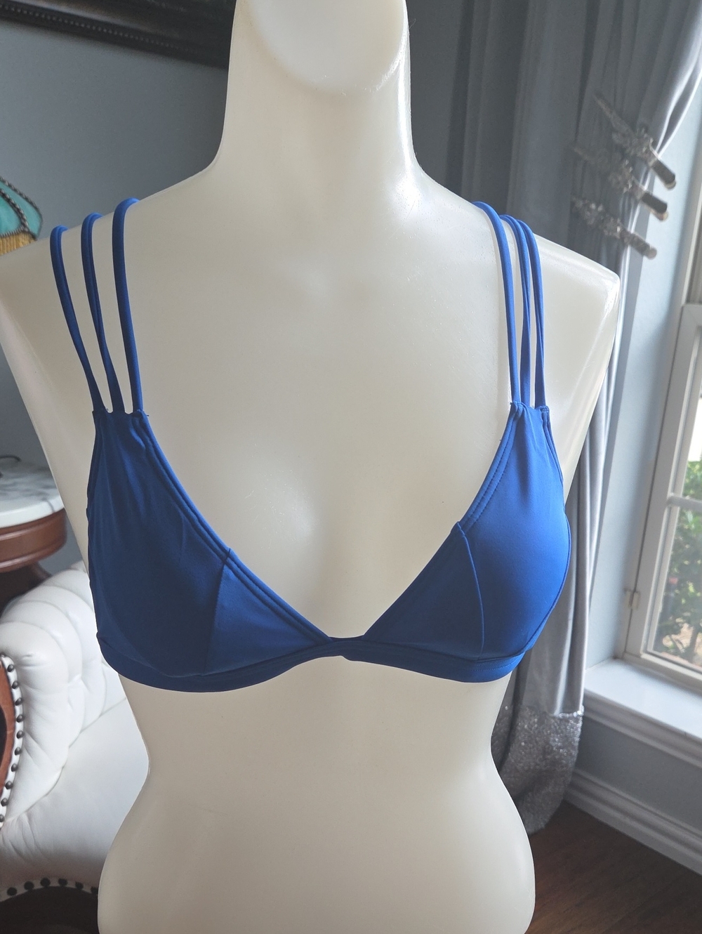 PINK Victoria's Secret Royal Blue Triple-Strap Bikini Top